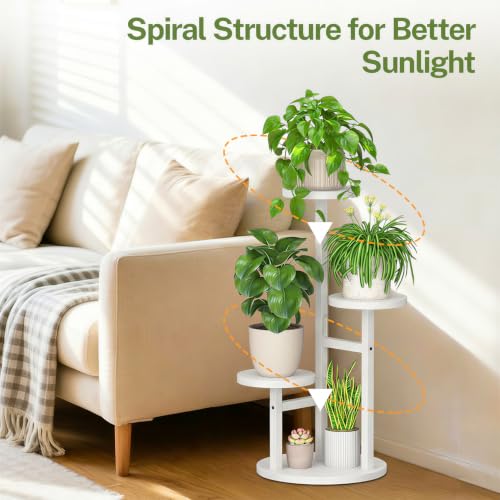 3 Tier Wood Plant Stand Indoor Outdoor Corner Tall Shelf (Pine White / 3 Tiers)