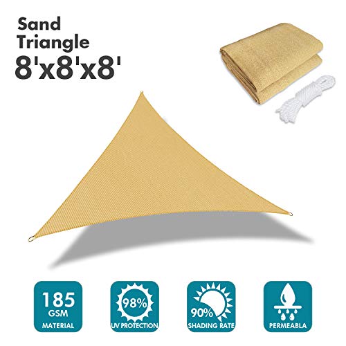8'x8'x8' Sun Shade Sail Sand Curved Triangle (Sand / 0 8' X 0 8' X 0 8')