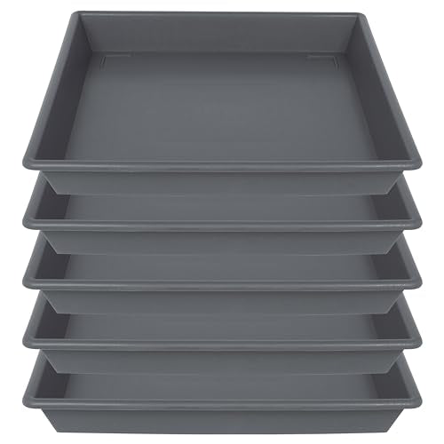 Square Plant Saucer 10 Inch 5 Pack (10"-5Pack / Gray)