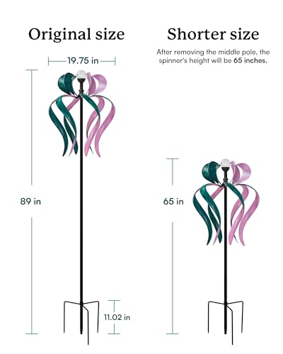 89" Wind Spinner Outdoor with Solar Light (Dancing Ribbon)