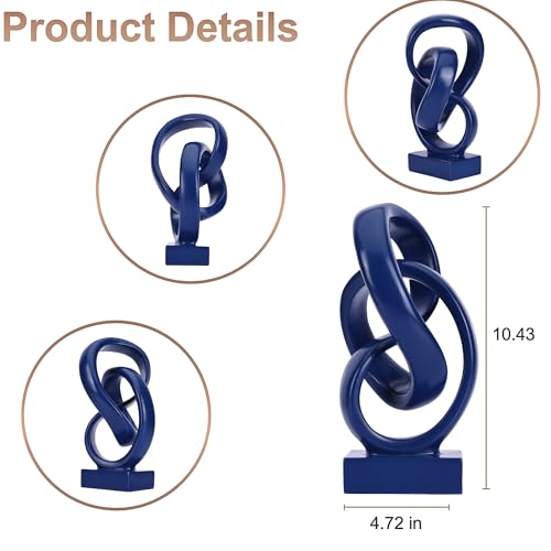 Modern Abstract Knot Sculpture (Blue)