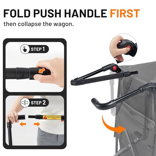 Push & Pull Double Decker Wagon (Black / With Push Handle)