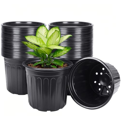 50 Pack 3 Gallon Black Flexible Flower Plant Nursery Pots (3 Gallon / 50P)