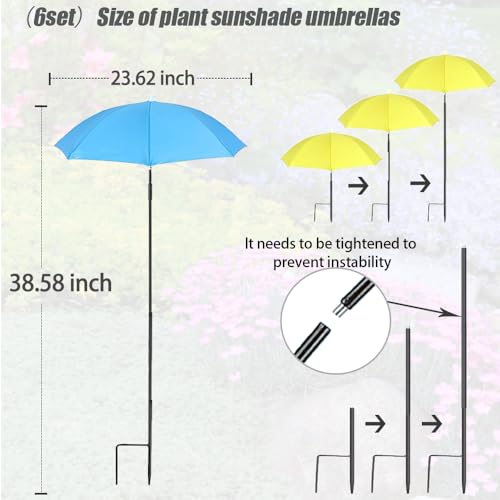 Upgraded 6pcs Plant Umbrellas for Outdoor Plants (6 Count)