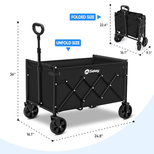Lightweight Collapsible Wagon (Black / 220 lbs)