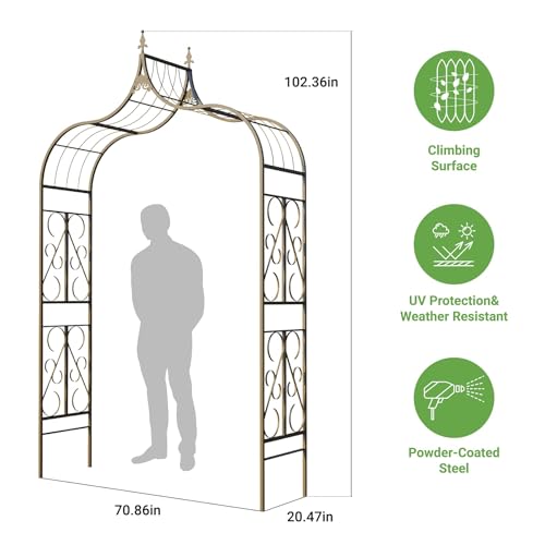 Metal Garden Arbor (Copper-Spire Top)