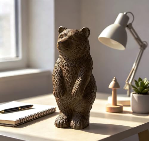Rustic Bear Statue Shelf Decor (Black-brown)