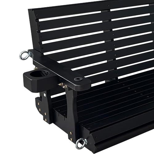 Wooden Porch Swing 3 (Iron Black / 5 FT Extra Large)