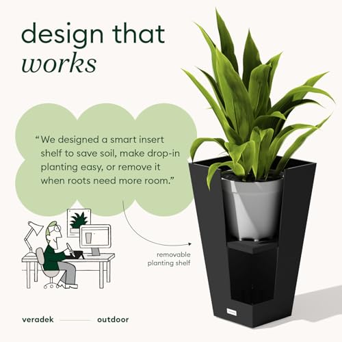 Pure Series Taper Planter (Black / 24 inch - 2 Pack)