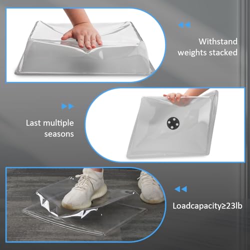 10-Pack Leak-Proof Humidity Domes, Plastic Clear Seed Starter Dome, Seed Starter Tray Covers Humidifying and Insulating for Greenhouse Germination and Garden Growing (16"×13", 4" Height) (1613 4 Inch Dome-10P)