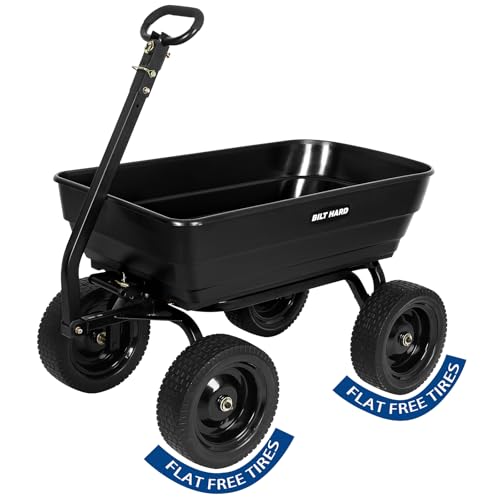 7 Cu Ft Poly Garden Dump Cart 1200 lbs with No Flat Tires