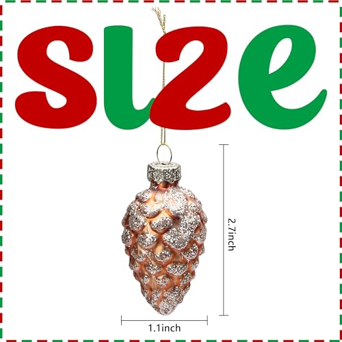 20 Pcs Christmas Pinecone Glass Hanging Ornaments (A Style / 20 Pcs)