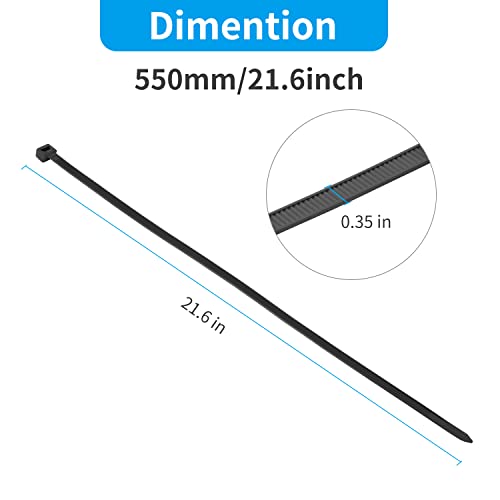 22 inch White Zip Ties Heavy Duty 100 PCS (White / 22 inch(200lb))