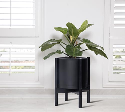 Plastic Pot with Ebony Wood Stand