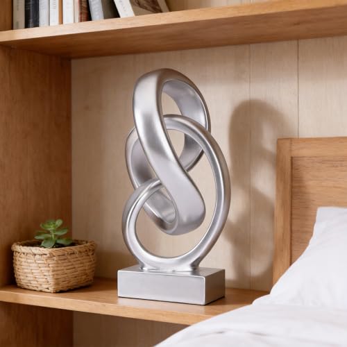 Modern Abstract Knot Sculpture (Silver)
