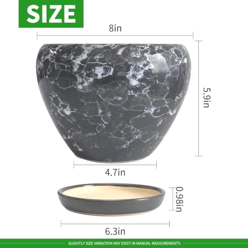 8 Inch Plant Pots (Gemstone Gray / 8 Inch)