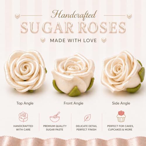 Metallic Edible Lumniscent Pearl Roses (Pearl)