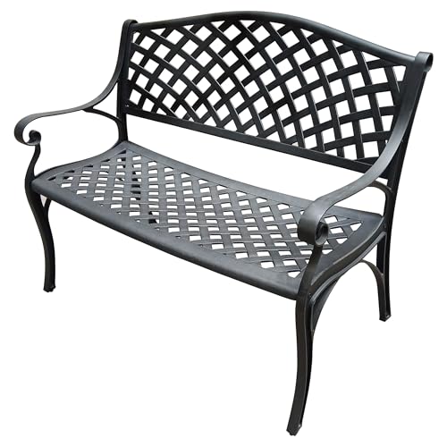 Outdoor Aluminum Modern Patio Bench Loveseat (Bronze)