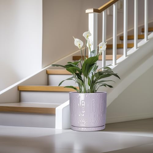 Ceramic Plant Pots (12 Inch / Purple)