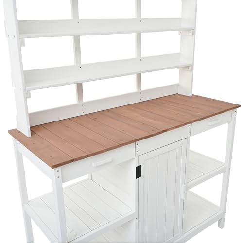 Outdoor Wooden Potting Bench Table
