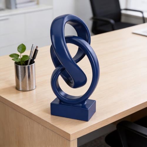 Modern Abstract Knot Sculpture (Blue)