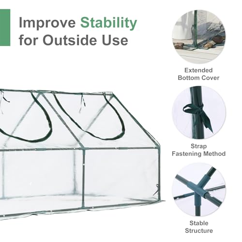 9 x 3 x 3 ft Mini Greenhouse (Transparent / 9 x 3 x 3 ft)