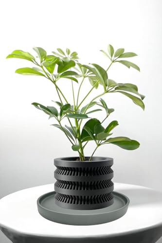 4 Pack Ceramic Plant Saucer Pot Tray 4 Inch ((4.5"/4.1")-4pack / Gray)