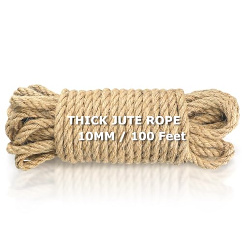 Jute String Rope 10mm X100 Feet (100 Foot)