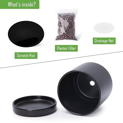 3 Pack Ceramic Pots with Saucers (3 Count)