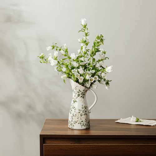 Ceramic Flower Vase for Home Decor (15-green and Beige)