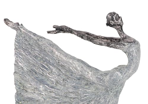 Polystone Dancer Decorative Sculpture Home Decor Statue (Gray / 12" x 3" x 16")