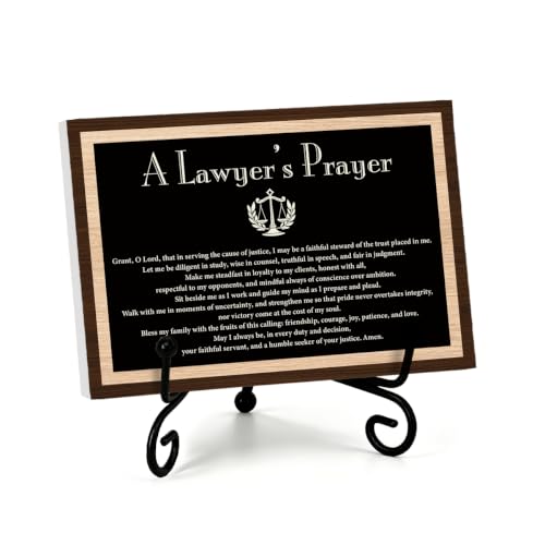 Lawyer Prayer Gift Home Office Book Shelf Table Decor 5.5x7.9Inch (Multicolor 1753 / Wooden sign with iron frame（5.5 x 7.9 inches）)
