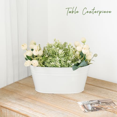 10.5 Inch Metal Hanging Flower Pots 3 Pcs Outdoor Railing Planter Box (3 Count)