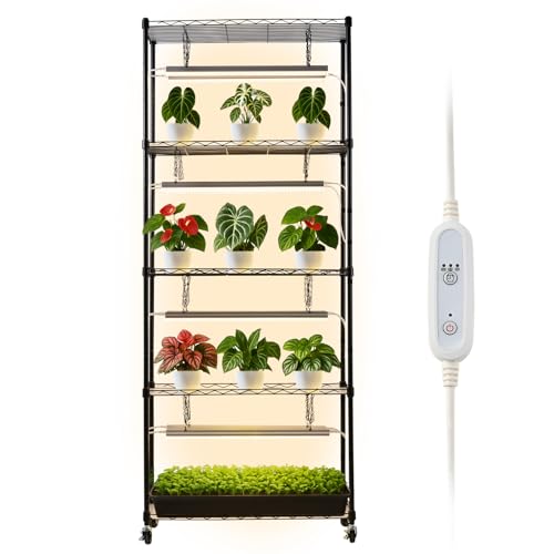 Plant Shelf with Grow Light (3 Mode Automatic Timer / 5-Tier)