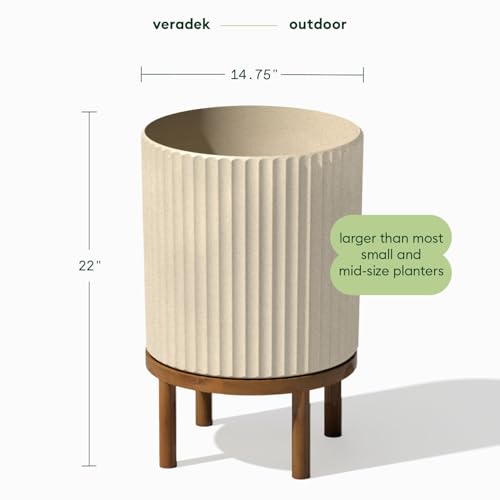 Demi Series Round Planter w (Sand/Brown / 16 inch)