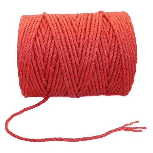 4mm x 100 Feet Red Jute Rope (Red / 4mm x 100 Ft)
