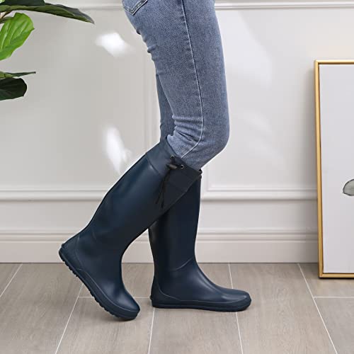 Women's Packable Tall Rain Boots Ultra Lightweight Garden Boots