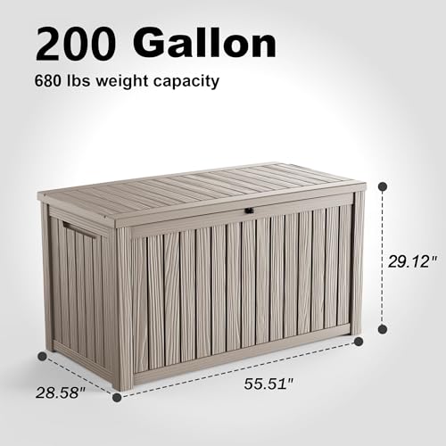 200 Gallon Outdoor Storage Box Waterproof (Grey / 200 Gallon)
