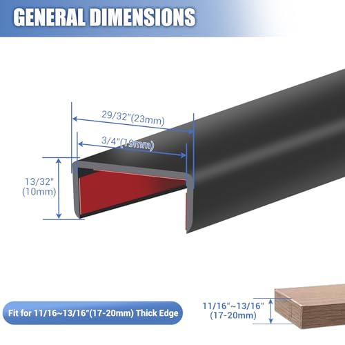 Slimline Cabinet Door Edge Protector (Fit 3/4" - L10' / Black)