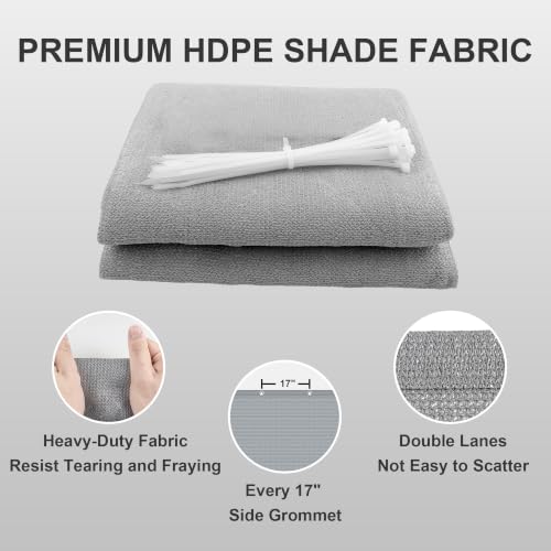 Shade Cloth 13x18 FT Sun Shade (13' x 18' custom size / Light Grey)