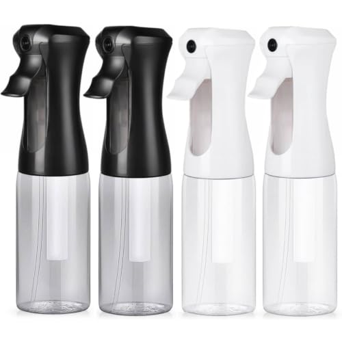 200ml Continuous Mist Spray Bottle for Hair and Skin Care 4 Pack (Variety Pack of 4)