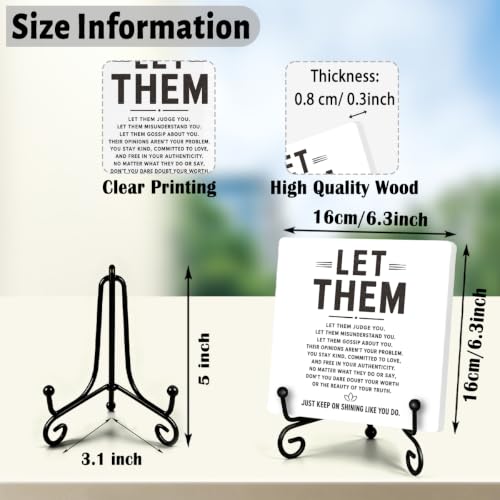 Motivational Let Them for Home Office Book Shelf Table Decor 6.3x6.3 Inch (Multicolor 1699 / Wooden sign with iron frame（6.3 x 6.3 inches）)