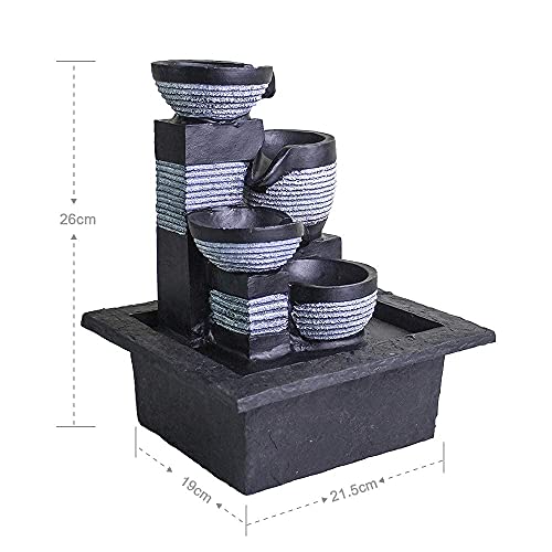 Tabletop Waterfall Fountain (White Clay Pot)