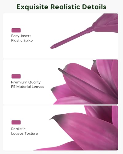 14 Inch Artificial Agave Plants (Purple*2 / 14 Inches)