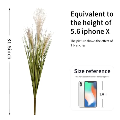 Artificial Plants 6PCS 31.5“ Fake Tall Grass (Brown Grass)