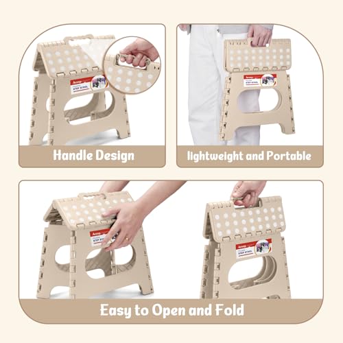 11 Inch Folding Step Stool for Kids (Khaki / 11 Inch( Pack of 1))