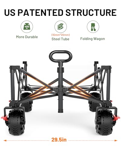 600L Beast Wagon 26" W Extra Wide All Terrain Folding w (Green / 600L)