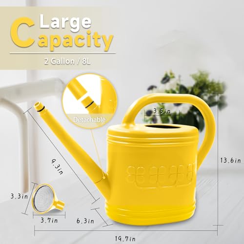 2 Gallon Garden Watering Can (Yellow / 2 Gallon)