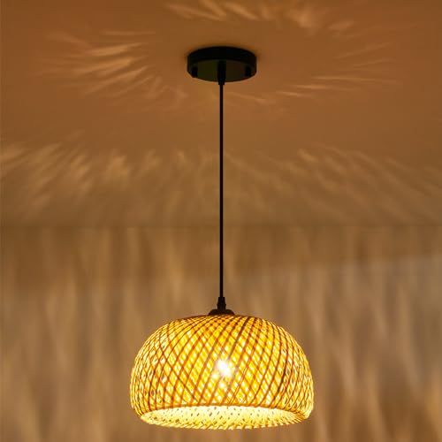 Bamboo Pendant Light (2 pack-Round Shape)