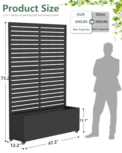Metal Planter Box with Trellis